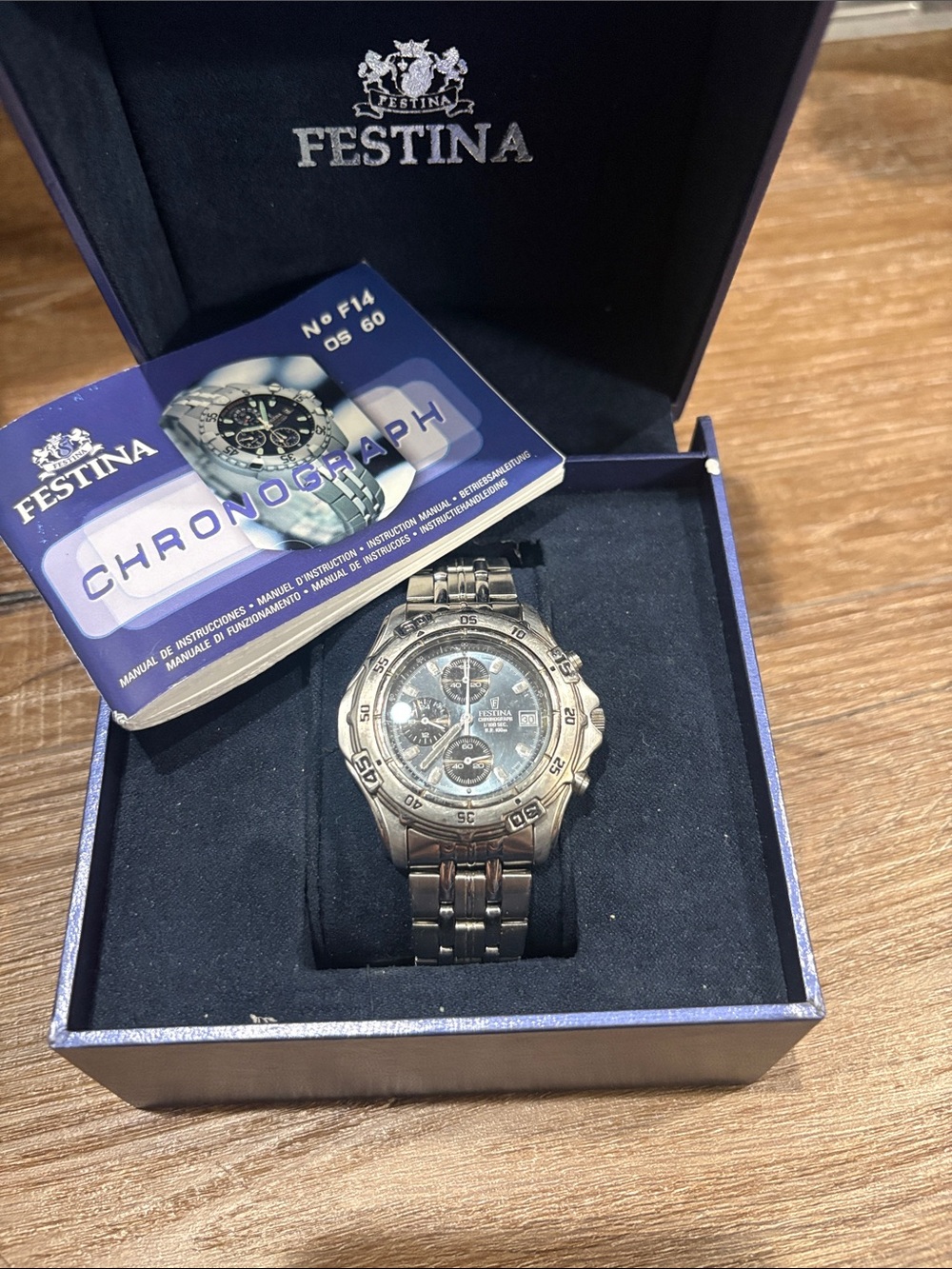 Men’s Silver Chronograph Bracelet Watch